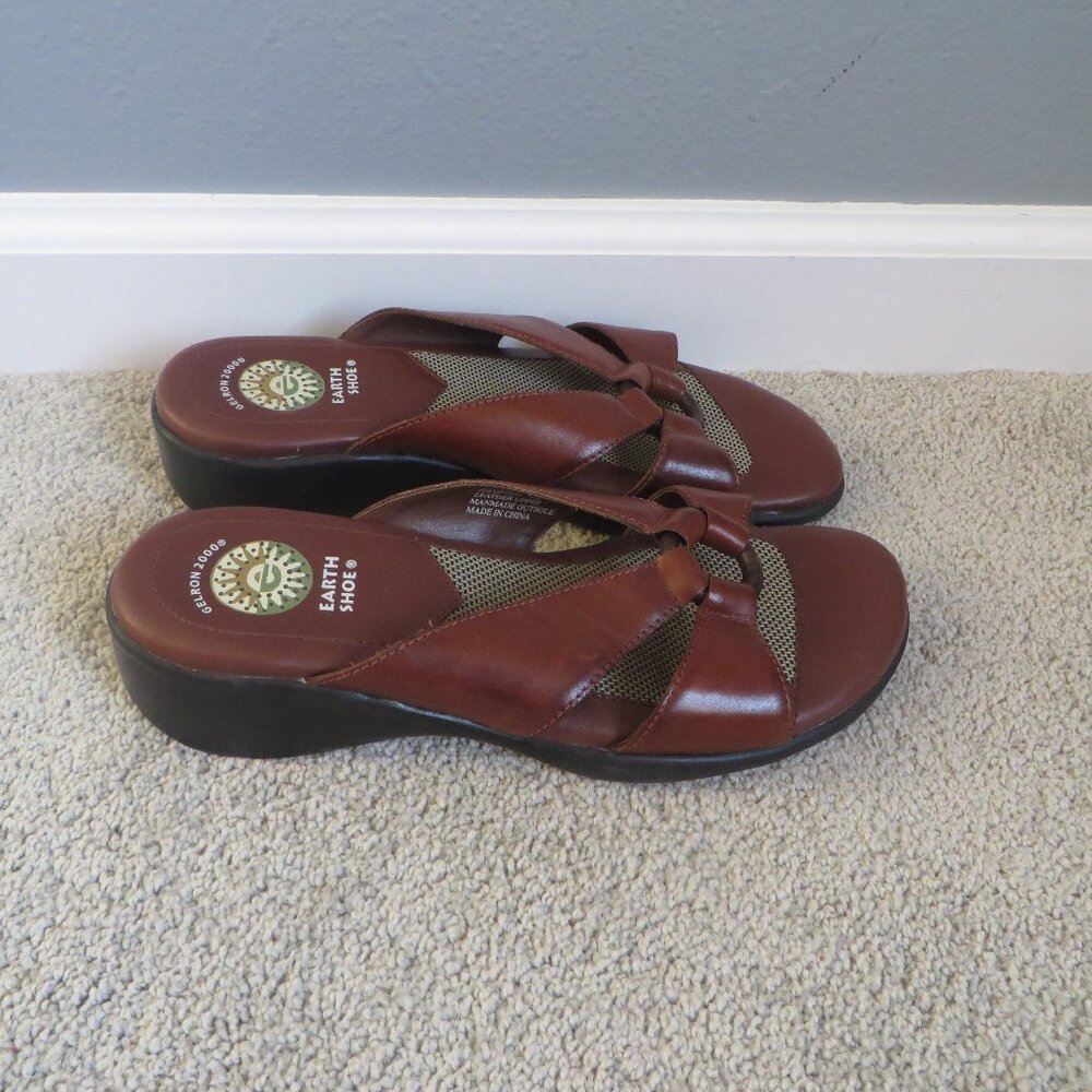 Earth shoe gelron 2000 womens slide sandals size 8 brown leather hampton 6136376 - Picture 2 of 11
